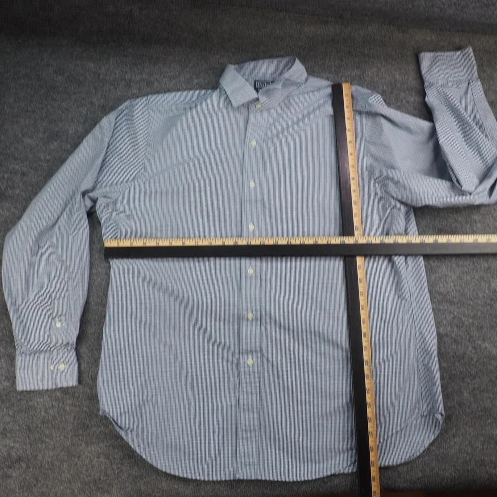Polo Ralph Lauren Shirt Mens XL Estate Blue Check Long Sleeve Preppy Ivy League